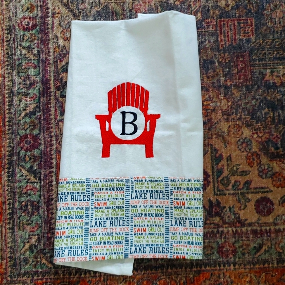 Lake Life monograph "B" Decorative Hand Towel